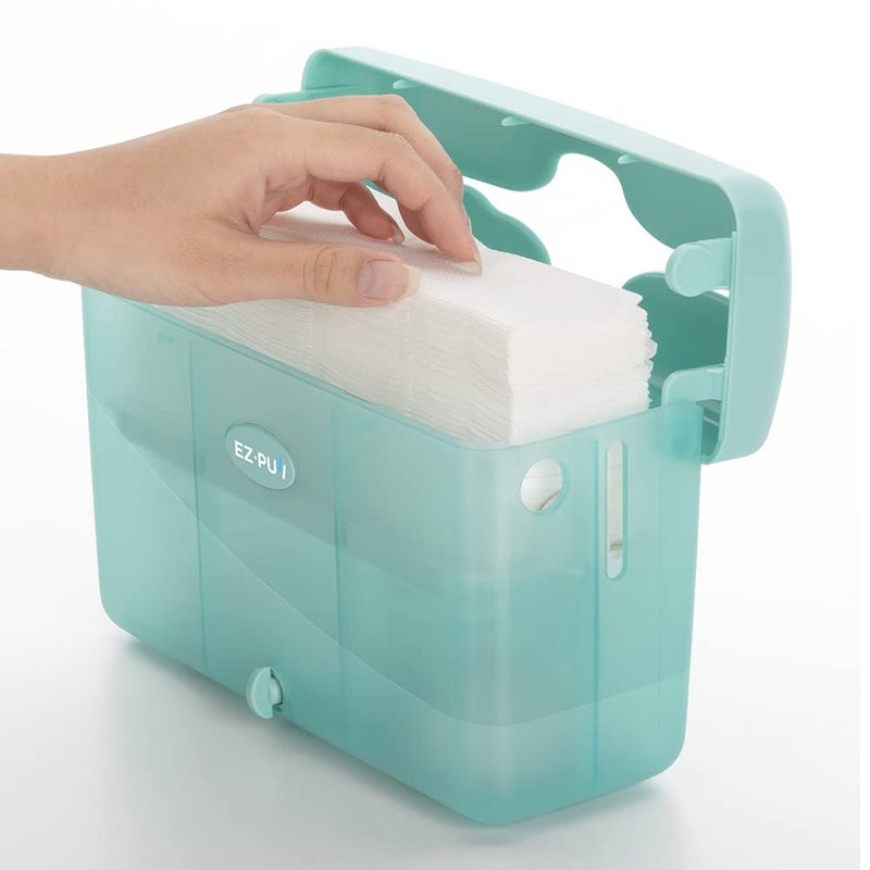 EZPULL EZbrnd Countertop SLIMFOLD Hand Towel Dispenser for Kitchen/Bathroom/Office/RV/Airbnb, Guest Towel Holder, Turquoise - Image 5